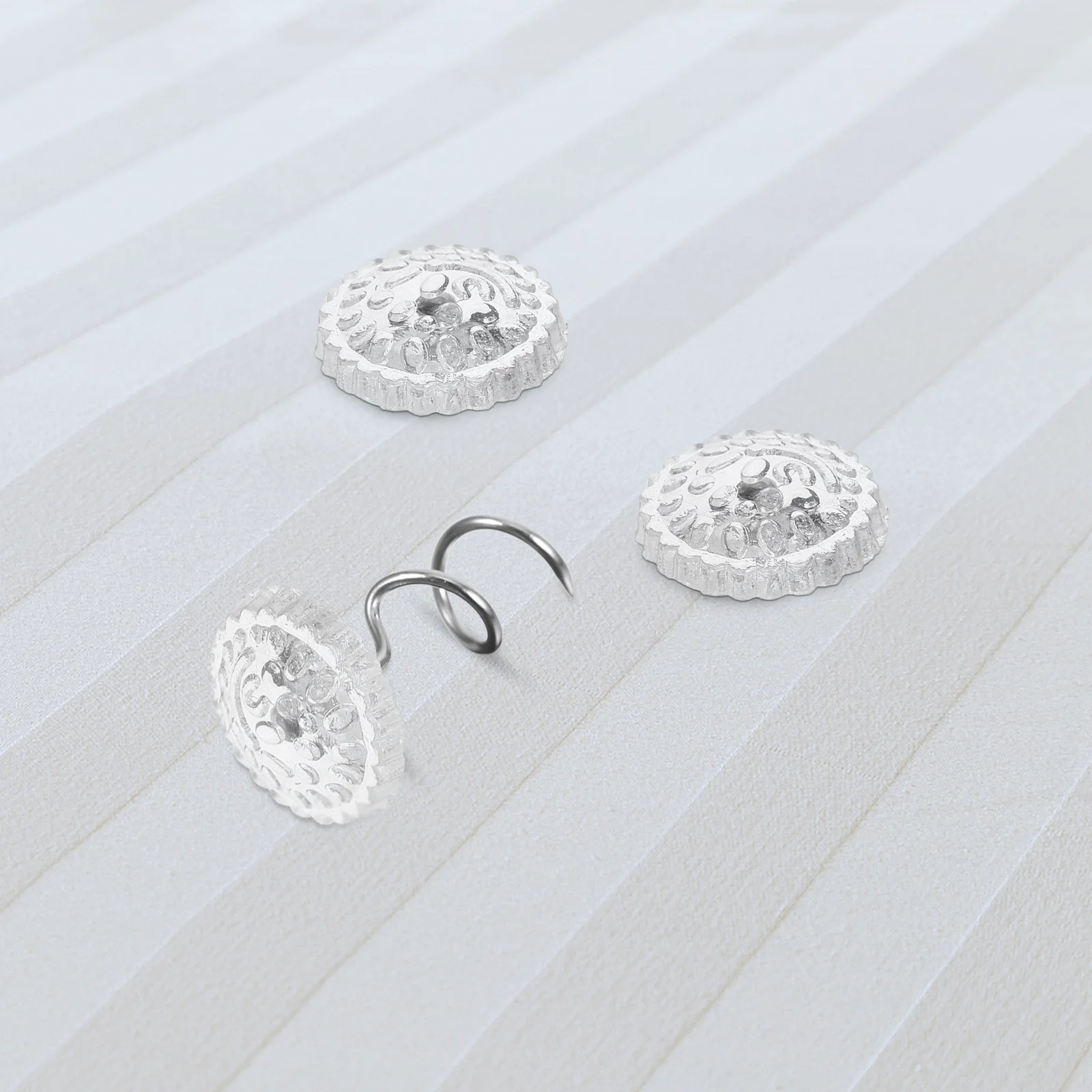 

60pcs Spiral Nail Tool Transparent Fixed Pins For Slipcovers Upholstery Bedskirts Arm Sleeves Head Twisted Pins Plastic Twisted