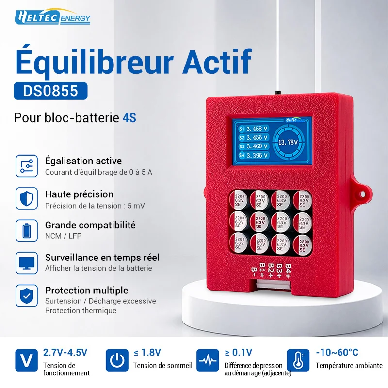Équilibrateur actif d'égalisateur 4s 6s 8s Équilibrateur de transfert d'énergie 5A de condensateur d'énergie de batterie Lifepo4/lipo