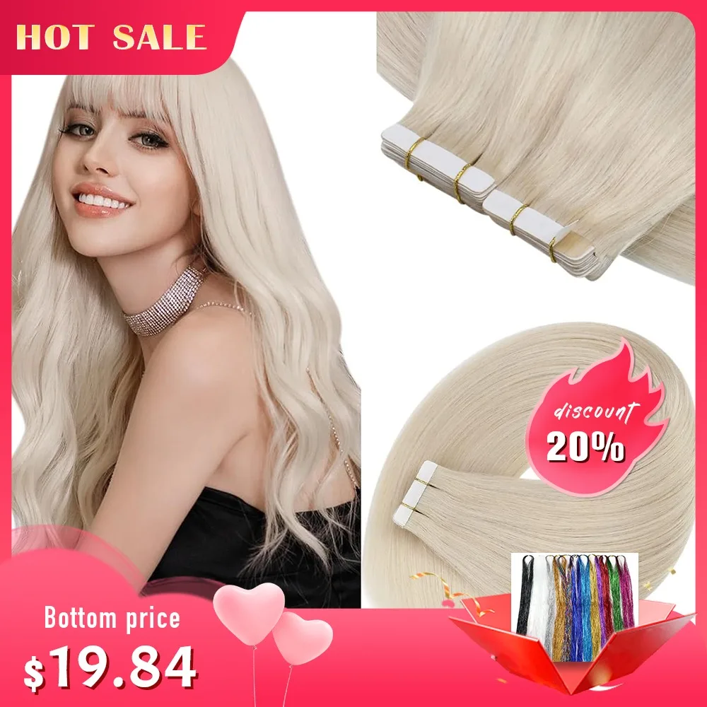 Vesunny Tape in Hair Extensions Human Hair Brazilian Hair 100% Human Hair Extensions 10/20 Pcs for Women