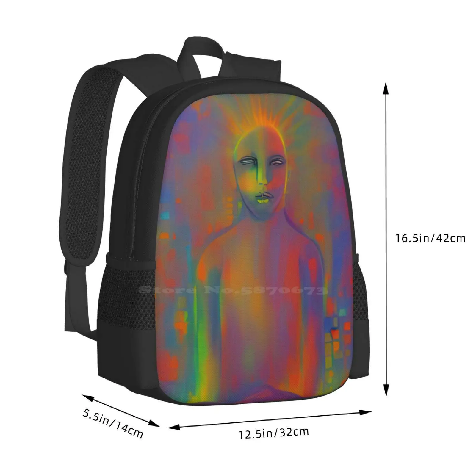 The Beauty Within Hot Sale Backpack Fashion Bags Crown Person Colorful Twinkling Warm Colors Cool Colors