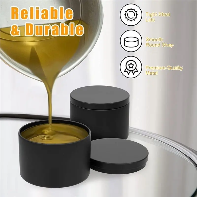 For Small Business& Beginners DIY Storage- Metal For Candle Tins 24-Pack With Lids, Jar For Candle Making