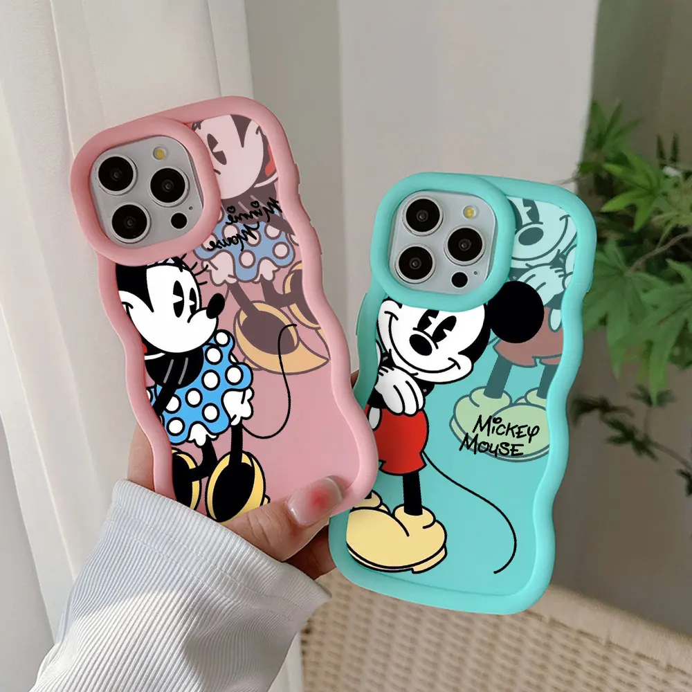 Cute Cartoon Funny Mickey Minnies Phone Case For OPPO Reno 2 4 5 6 7 7Z 8 8T 10 11 Z Pro 4G 5G Candy Color Soft TPU Back Cover