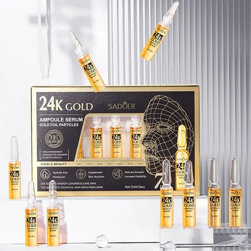 Imagen 2 del producto Suero de ácido hialurónico de oro coreano de 24K, relleno de elevación de hilo de proteína, hilo de proteína de colágeno absorbible, esencia para el rostro de vitamina C