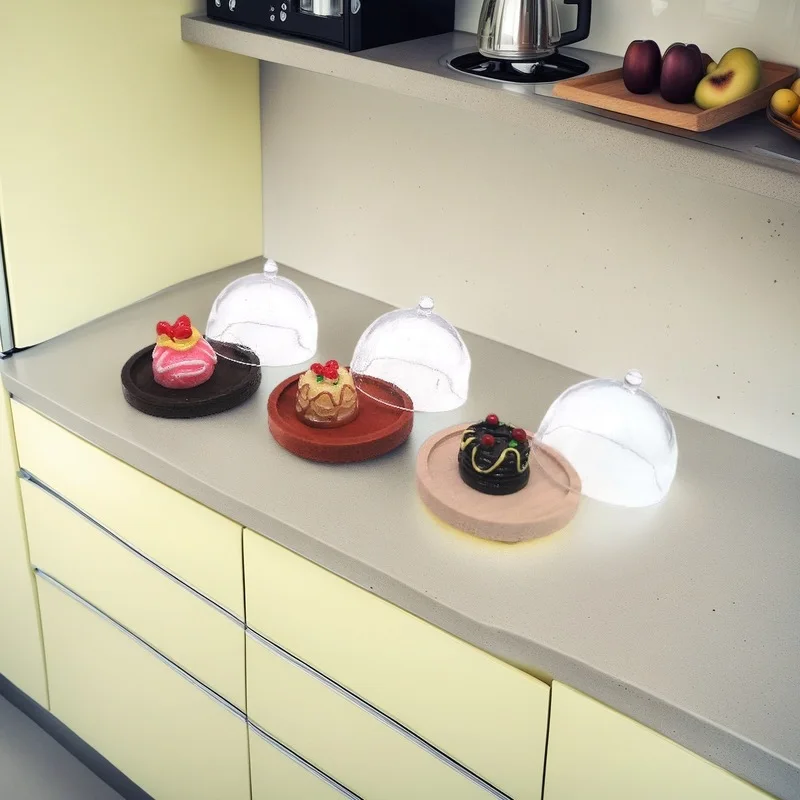 미니어처 주방 베이킹 장난감 케이크 커버 인형집 액세서리 놀이 음식 모델 인형집 및 수집품에 이상적