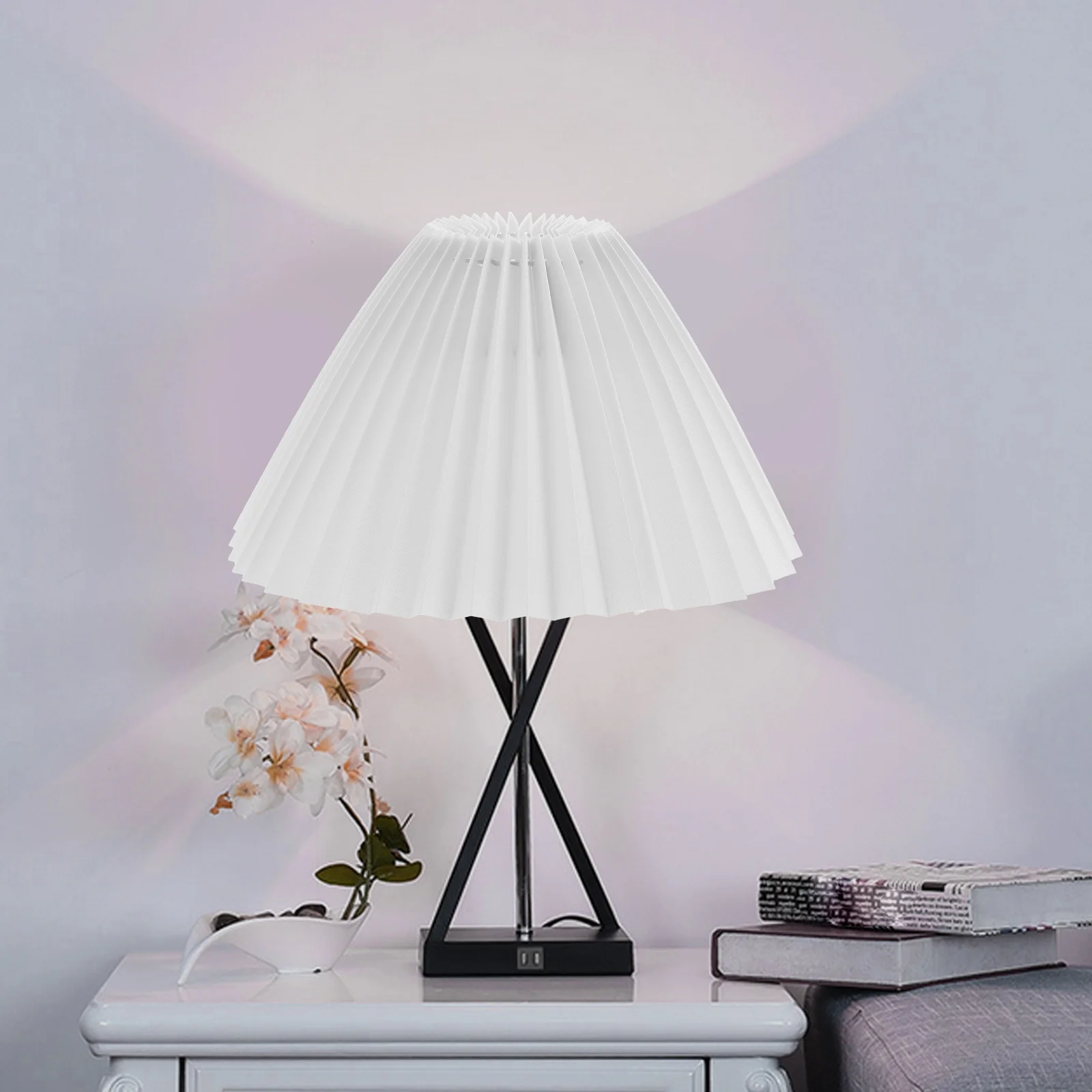 

Pleated Lampshade Home Sconces Ceiling Decorative Cloth Wall Light Cover Modern Pink