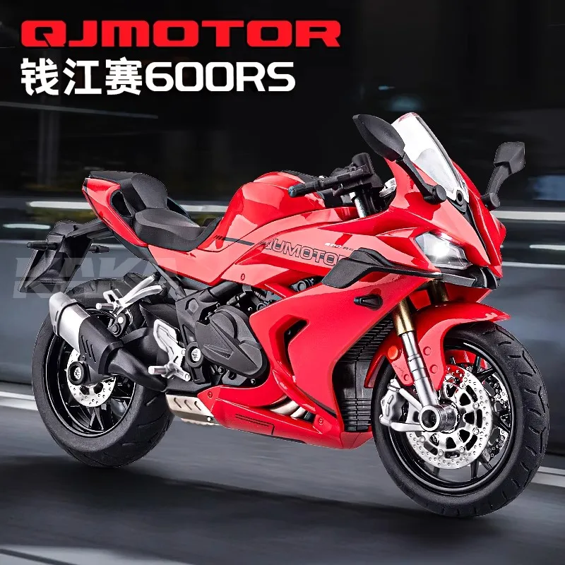 

1:12 QJMOTOR 600RS QJ модель мотоцикла, имитация сплава, звуковая и световая игрушка, модель, детский подарок на день рождения