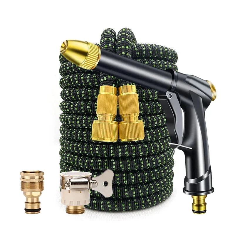 

For Garden Farm Irrigation Car Wash High Pressure Garden Water Hose Expandable Double Metal Connector Pvc Reel Magic Water Pipes