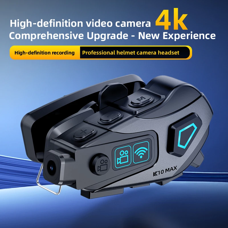 The K10 smart motorcycle helmet headphones feature a voice assistant, FM radio, DVR camera and ambient lighting.