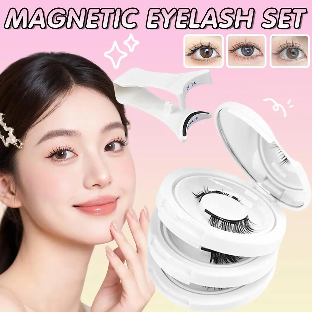 3 paia ciglia finte magnetiche con pinzetta bianco e piccolo diavolo indossare ciglia al chiaro di luna riutilizzabili per girasole facile Y0O9