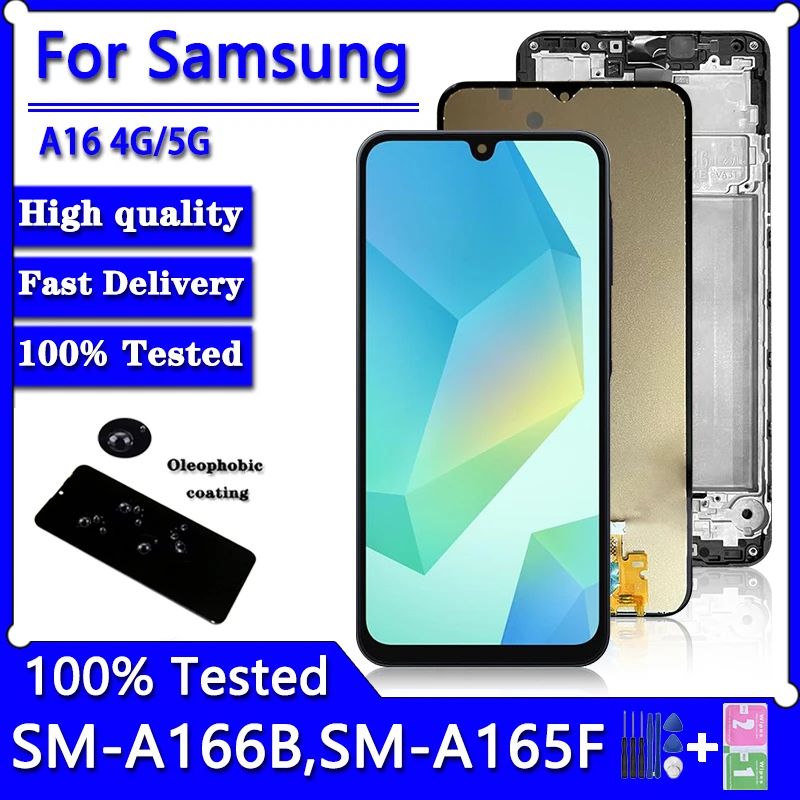 SM-A165F SM-A166B Premium Lcd For Samsung A16 4G/5G Display Touch Screen Digitizer Panel Assembly Lcd Screen With Frame