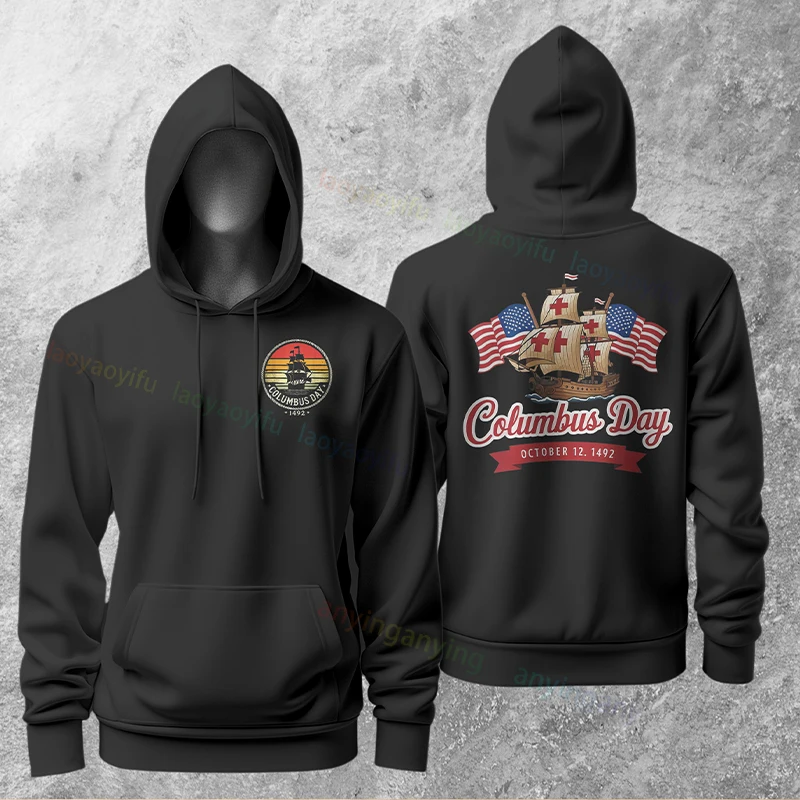 재미있는 공공적 적대자 # 1 1492년 이후 콜럼버스 그래픽 후드티 긴 소매 풀오버 캐주얼 유머 스타일 후드티 아웃도어 스트리트웨어