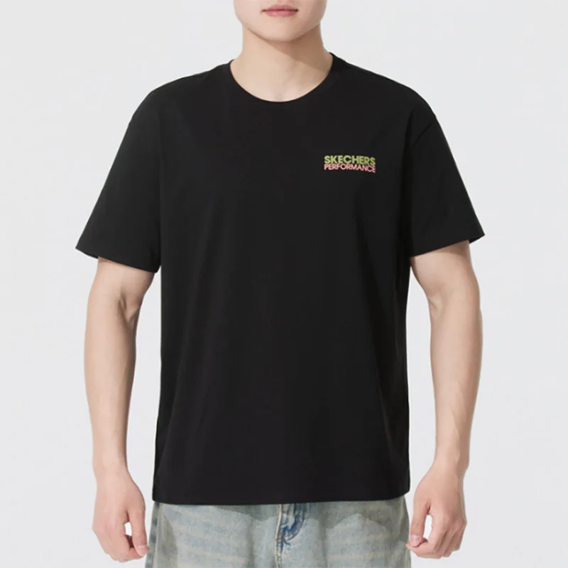 Skechers short-sleeved T-shirt for men, summer clothing, sporty and casual half-sleeve design P225U123-03K8