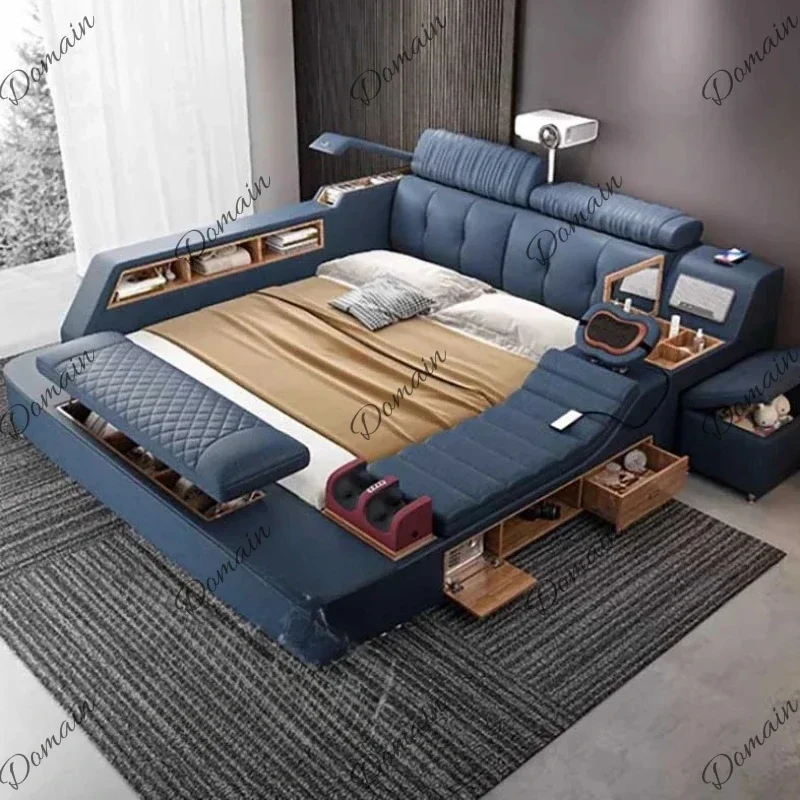 Aw With Drawers Storage Double Bed Wooden Nordic Luxury King Size Multifunction Bed Bedroom Modern Letto Matrimoniale Furniture