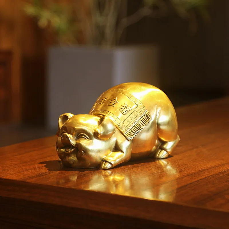 Centennial Golden Pig Copper Jewelry Brass Indoor Zodiac Pig Crafts Lucky Pig Home Office Desktop Decoration Gifts