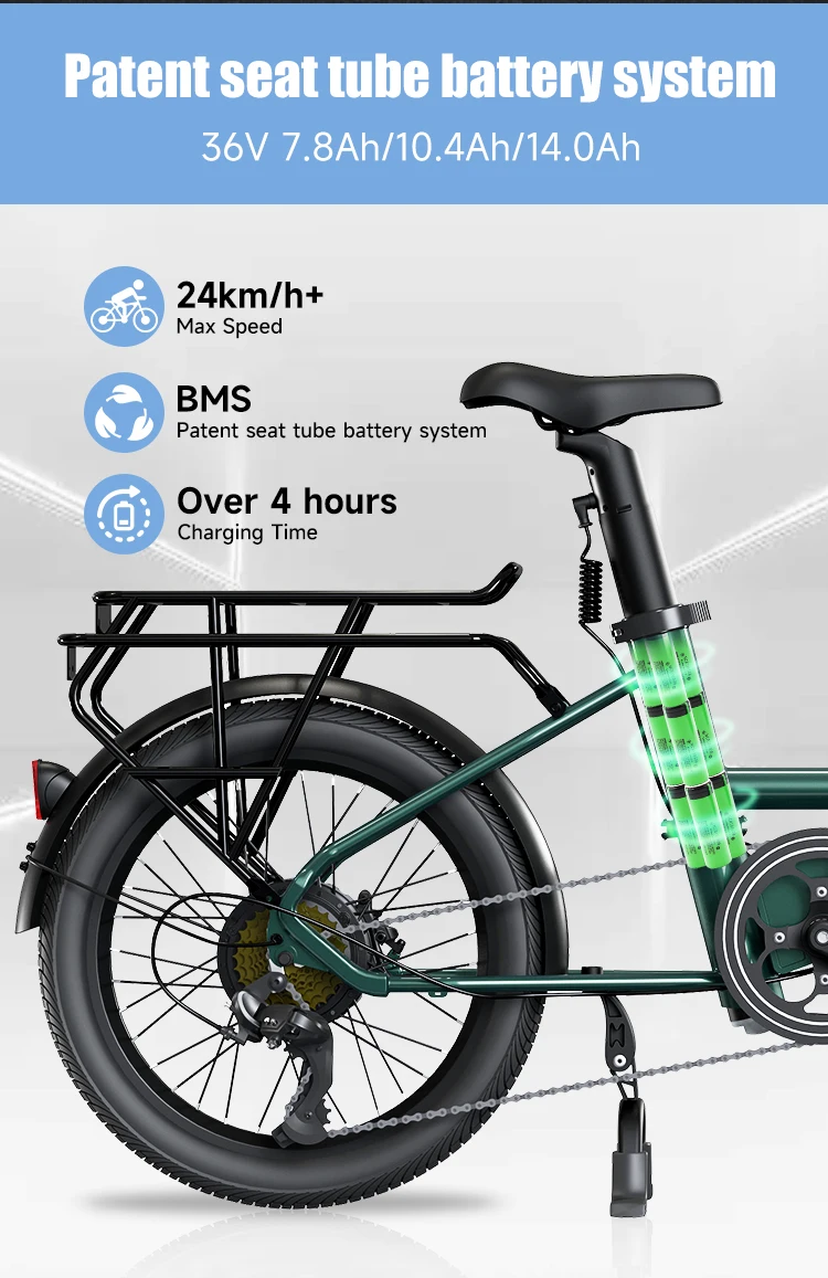 HOTTECH جودة عالية وأفضل الأسعار 350 واط البضائع E الدراجة محور المحرك 2 عجلة البضائع E-الدراجة 20 بوصة