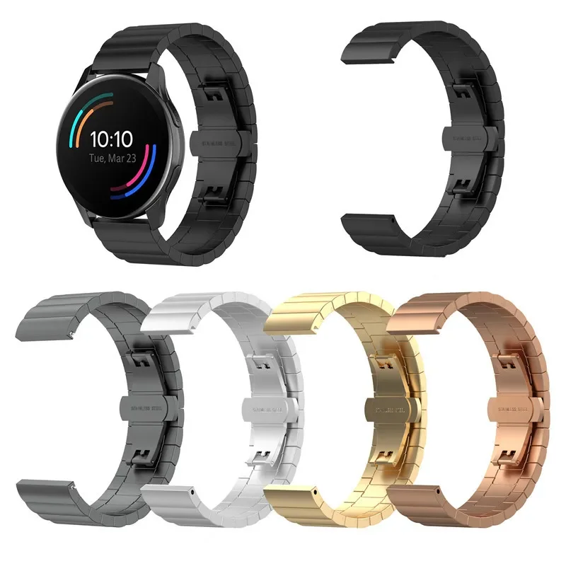 

20mm 22mm Metal Stainless steel Strap For Huawei GT 2 46mm 42mm/Active 3 Sport Band For HONOR Magic/Amazfit/Galaxy Watch Xiaomi