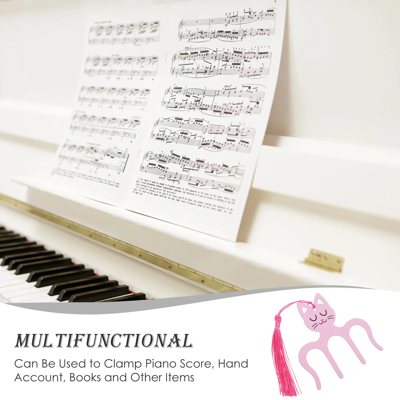 

2pcs Metal Piano Sheet Clip Cat Shaped Book Page Holder For Reading Music Score Organizer Portable Notebook Stand Tool Accessory