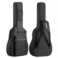 Bolsa para guitarra acústica, 41 pulgadas, 0,25 pulgadas, acolchado de esponja, resistente al agua, doble correa de hombro ajustable, funda para guitarra