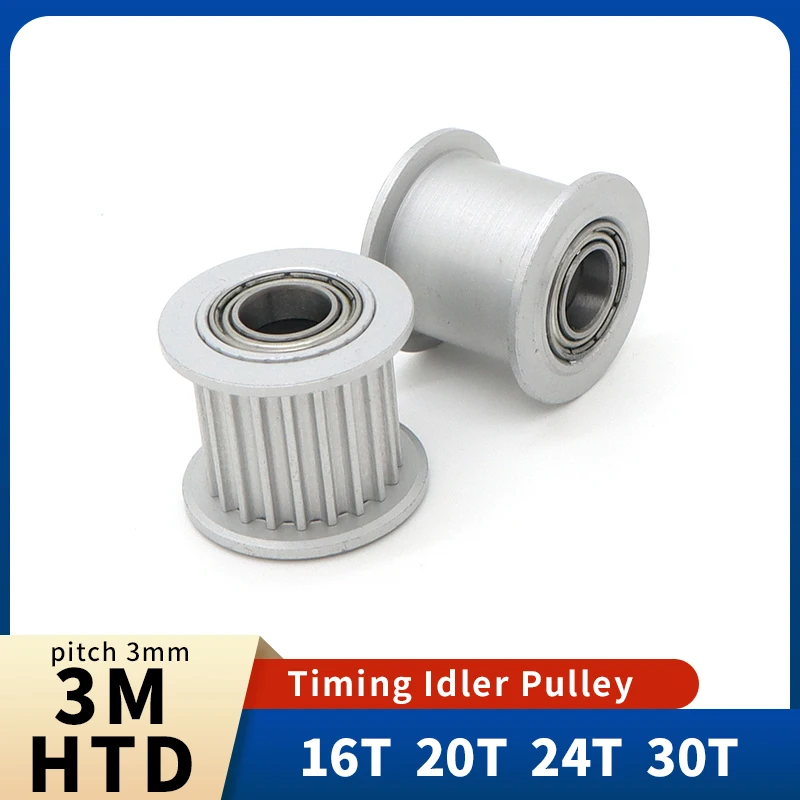 HTD 3M Idler Pulley 16T 20T 24T 30T HTD3M Idler Bearings Pulley 16teeth 20teeth 24teeth 30teeth 3M Idler HTD3M Belt Pulley Idler