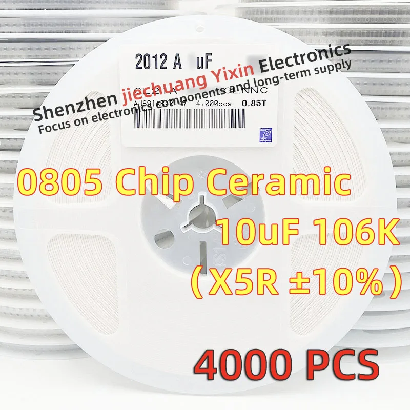 Chip Ceramic Capacitor 0805 10uF 6.3V 10V 16V 106K 10% accuracy X5R material 2012 Capacitance 4000pcs