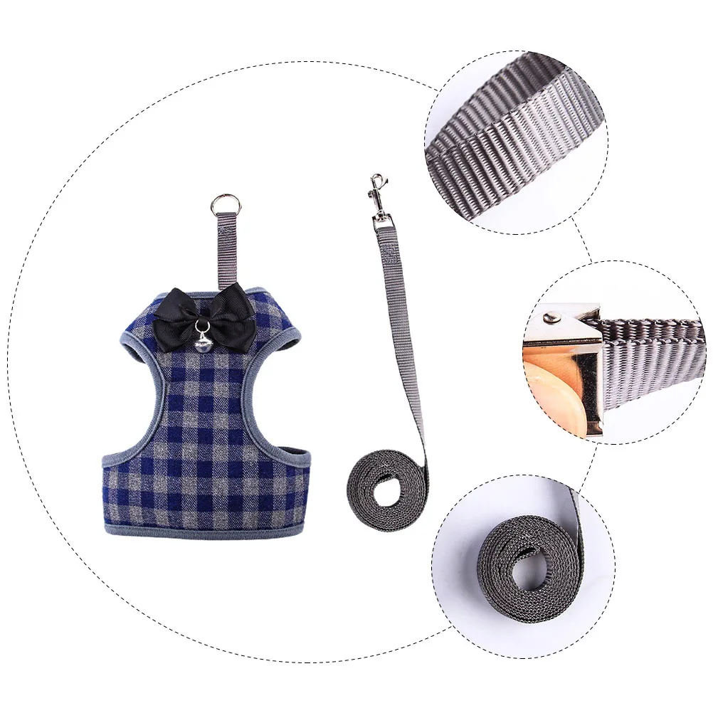 

1Set Pet Dog Leash Vest Set Breathable Durable Costume Comfortable Outdoor Adjustable Blue S Practical Dog Traction Rope Leash