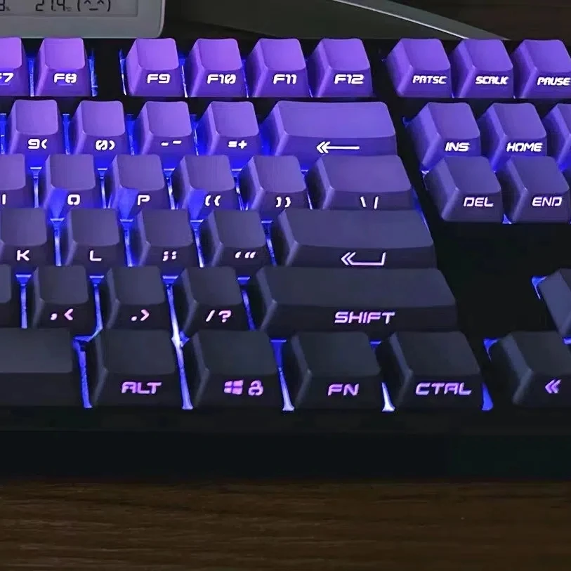 105 Key Backlit RGB Gradient Purple PBT Keycaps OEM Profile Double-shot Key Cap for 60% 61/87/104 Mechanical Gamer Keyboard