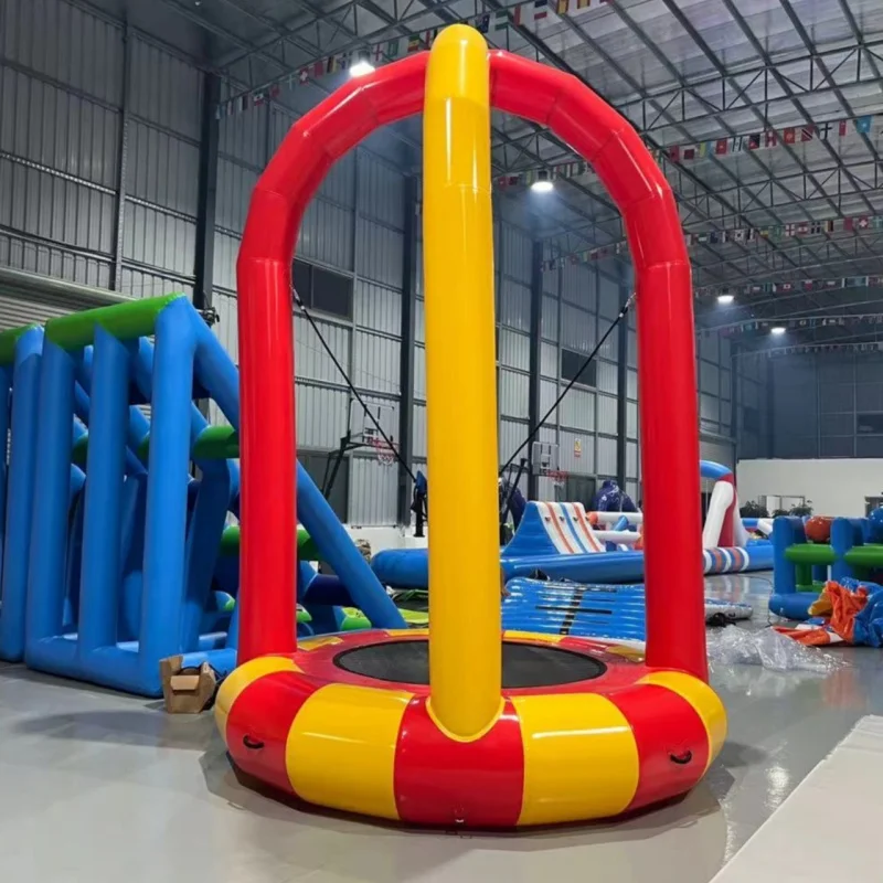 

Надувной батут-банджи на заказ, диаметр 4 метра, высота 6 метров, для уличных спортивных игр, для парков и батутных парков