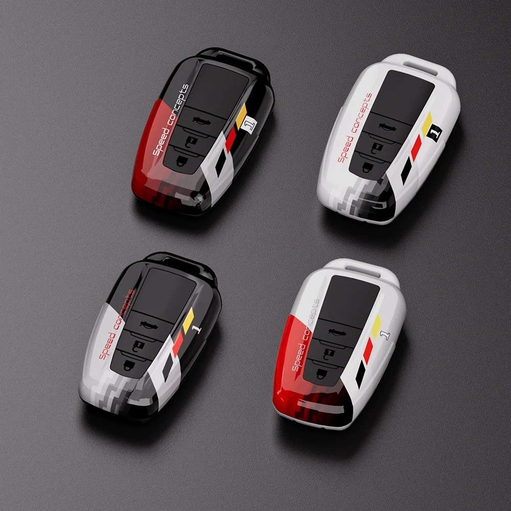 ABS Carbon Fiber Car Key Case Cover For Toyota CHR C-HR Yaris Corolla Aygo Camry Prius RAV4 Land Cruiser Prado Car Accessories