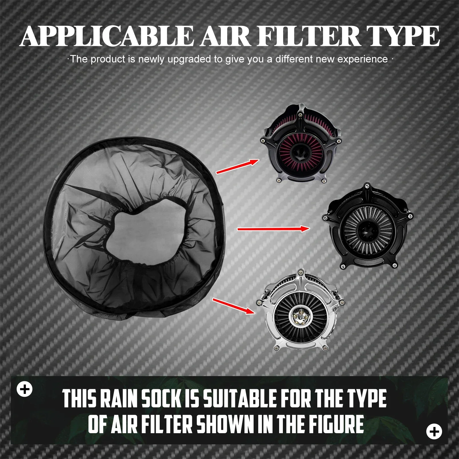 Motorcycle Air Filter Rain Sock Breathable Air Intake Filter Waterproof Dustproof Cover For Harley All Models Touring Sportster