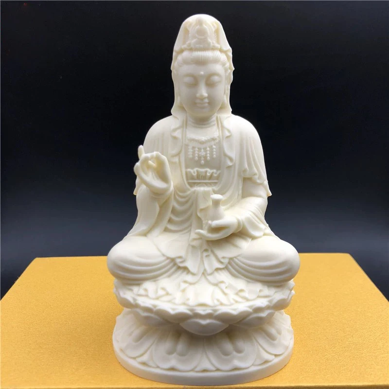 Bodhisattva Sculpture Silicone Mold 3D Avalokitesvara Plaster Mold Ornament Prayer Candle Wax Mold