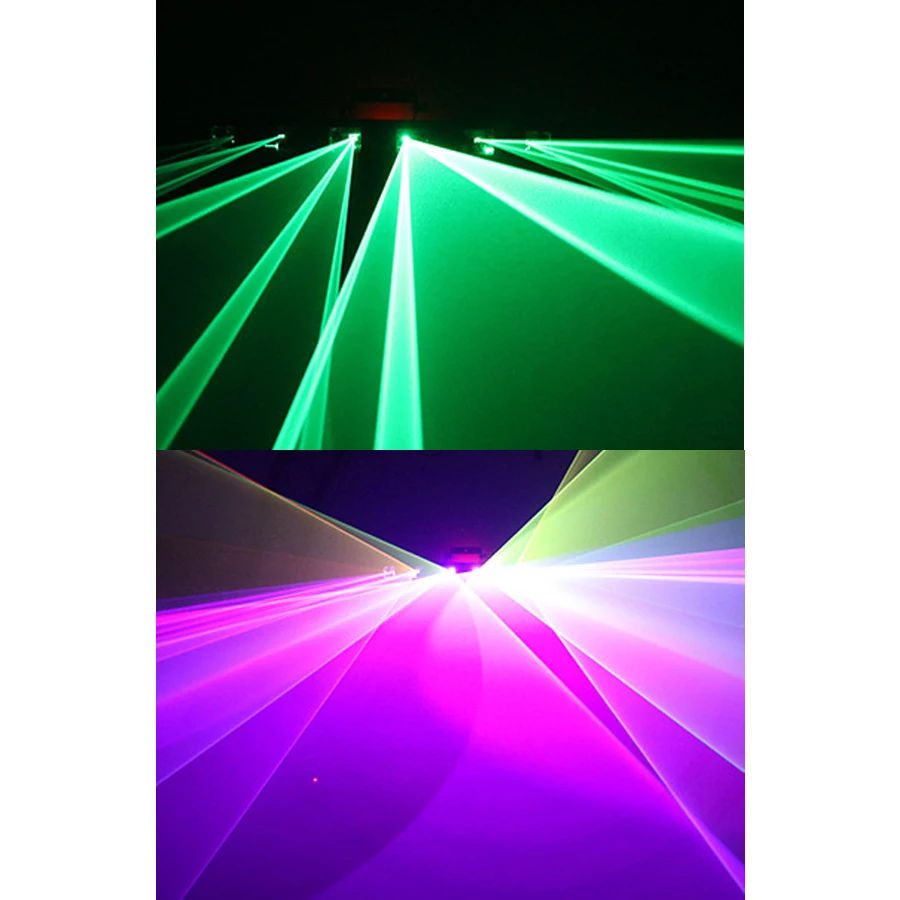 Fan-Shaped Six-Hole Laser Light RGB Full-Color Laser Scanning Projector DMX512 Stage Effect DJ Disco Dance Floor Bar Party Light