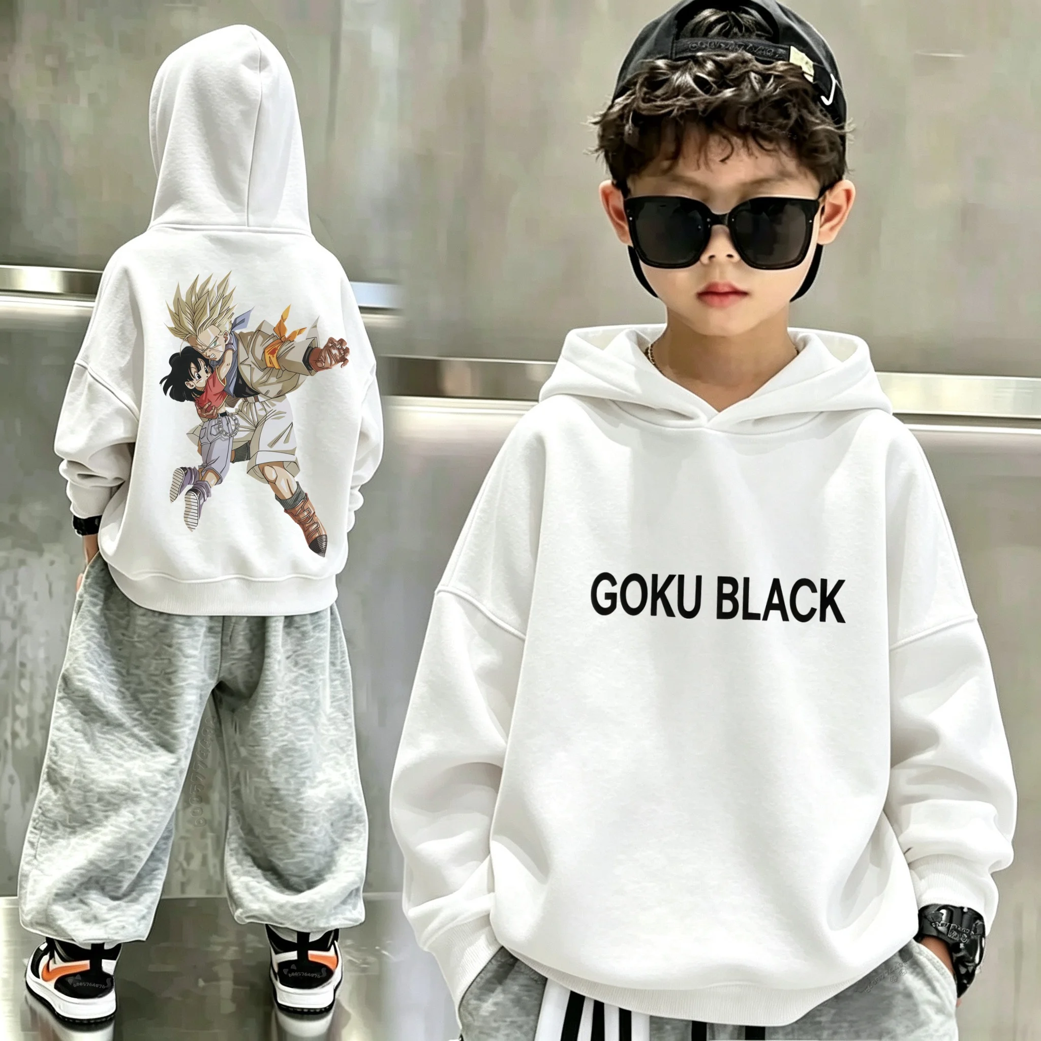 Dragon Ball Latest Children's Casual Hooded Sweatshirt with GOKU Anime Pattern - Loose Fitted Hooded Sweatshirt for Kids