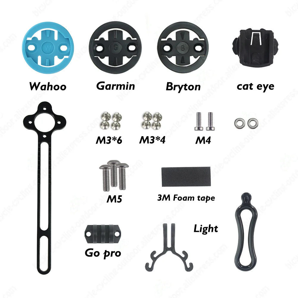 No Logo Bicycle Garmin Mount Handlebar Computer Combination Aluminum Alloy Ultralight Mounting Bracket For Wahoo Bryton Gopro