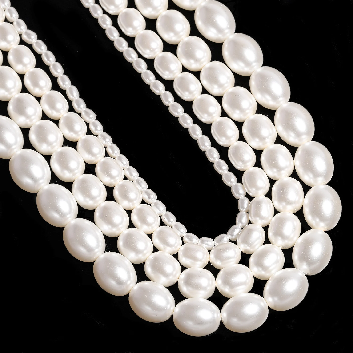 White Imitation Pearl Beads Oval Glass Loose Bead For Jewelry Making Charms Bracelet Necklace Earrings Handmade Accessories