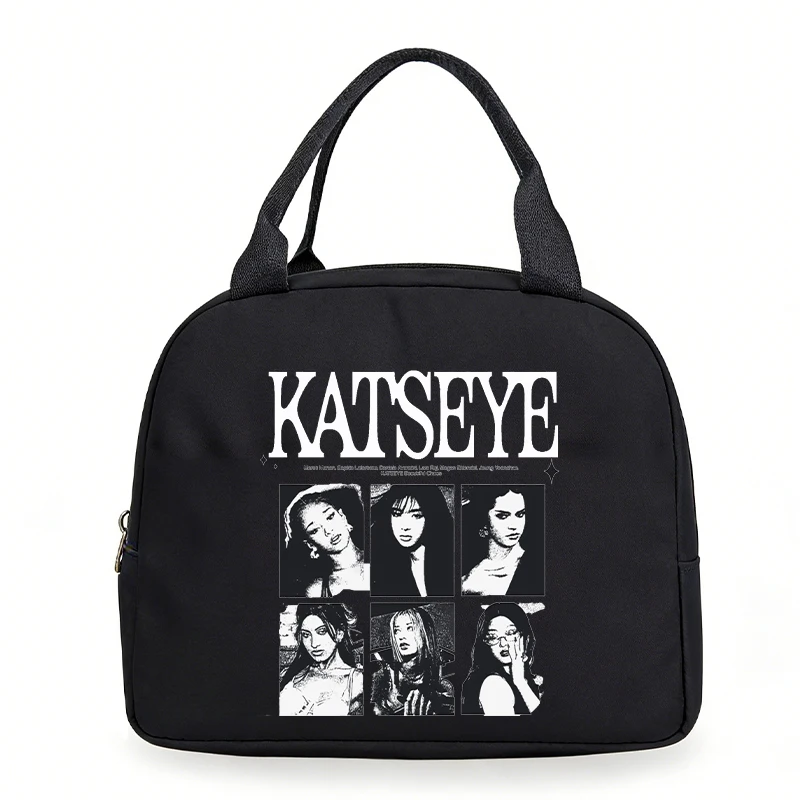 Cartoon Katseye Thermal Lunch Bag Women Men Office Student Bento Storage Insulation Bags Korean Ulzzang Cooler Lunch HandBag Kid