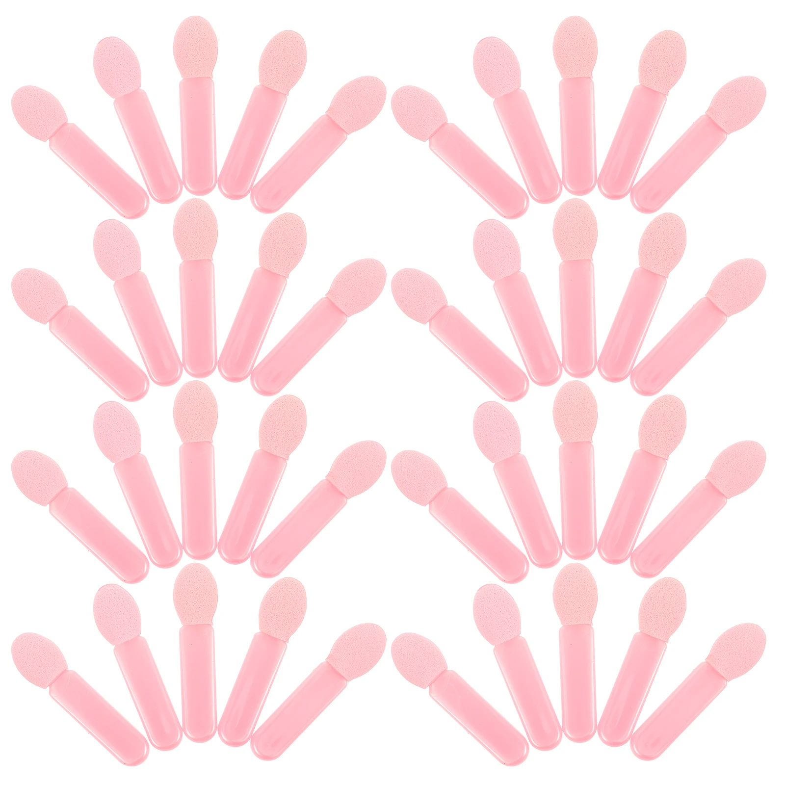 100 szt. Pędzelków do Cieni do Powiek, Miękkie Gąbki Jednorazowe, Różowe Plastikowe Aplikatory do Cieni do Powiek, Narzędzia do Blendowania dla Kobiet