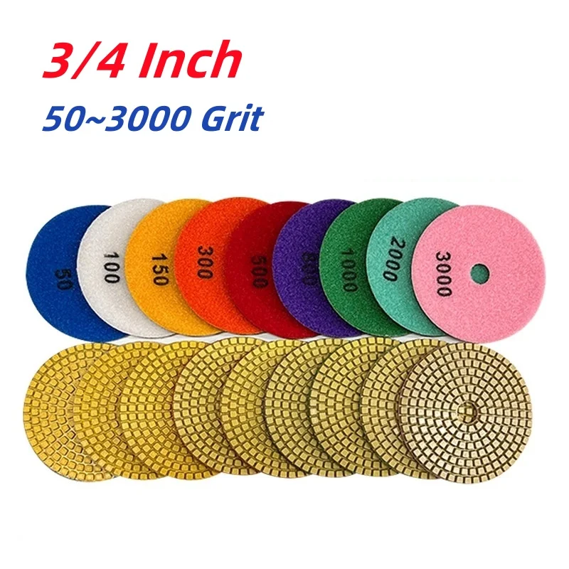 

3/4 Inch Polishing Pads Wet Buff Disc Abrasive For Drill Sanding Granite Marble Quartz Tile Glass Grinding Tool