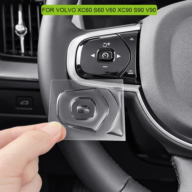 Transparent Car Styling Steering Wheel Button Drop Glue Sticker Decoration Accessory for Volvo XC60 XC90 S90 V90 S60 V60
