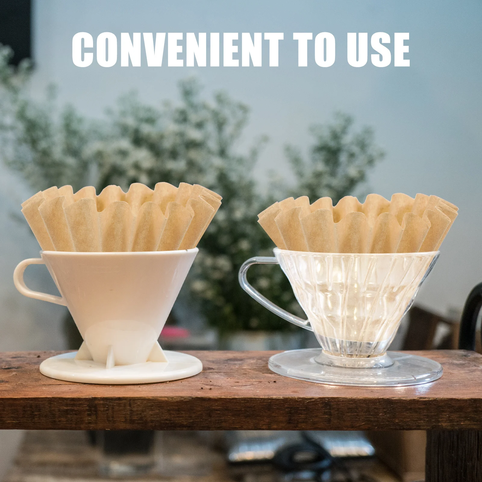 

100Pcs Wood Fiber Disposable Coffee Filter Paper Espresso Filtering Cones Portable Coffee Supplies Home Use Espresso Filter