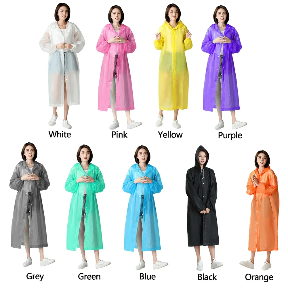 Fashion Women Man Raincoat Thickened Waterproof Clothing Adult Camping Reusable Poncho Rainwear Hot EVA Rain Coat