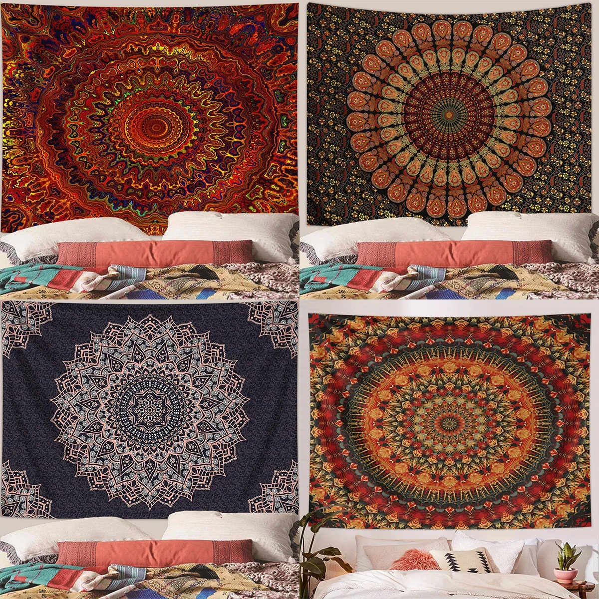 VIKAMA Indian Mandala Tapestry Psychedelic Hippie Bohemian Living Room and Bedroom Wall Hanging Home Decor