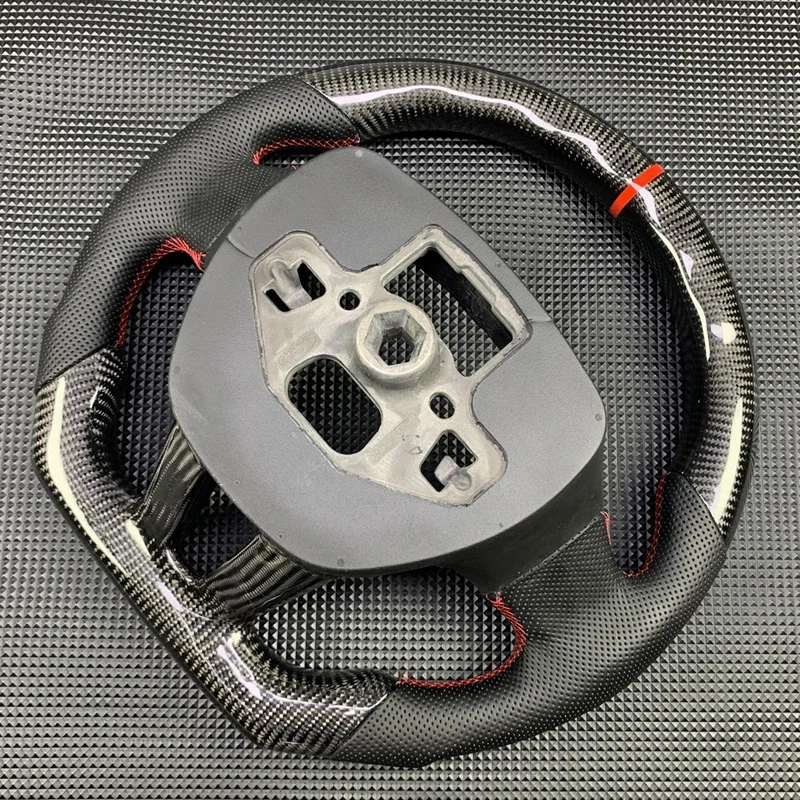 Customization For Ford Focus 2015 2016 2017 2018 MK2 MK3 ST RS LED Display Carbon Fiber Sports Steering Wheel Perforated Leather