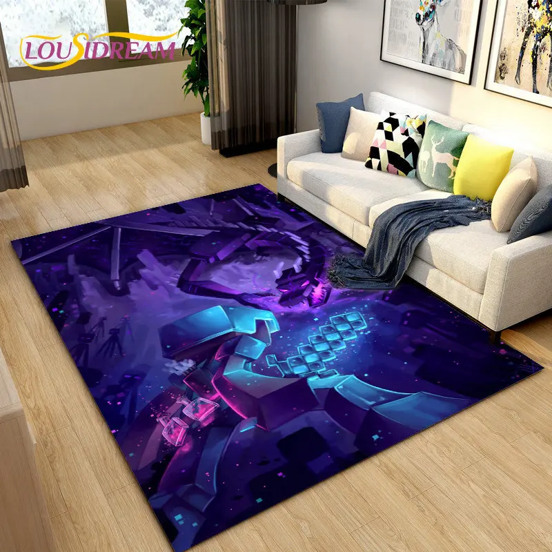 3D Sandbox Games gamer Area Rug Large,Carpet Rug for Living Room Bedroom Sofa Doormat Decoration,kids Play Non-slip Floor Mat