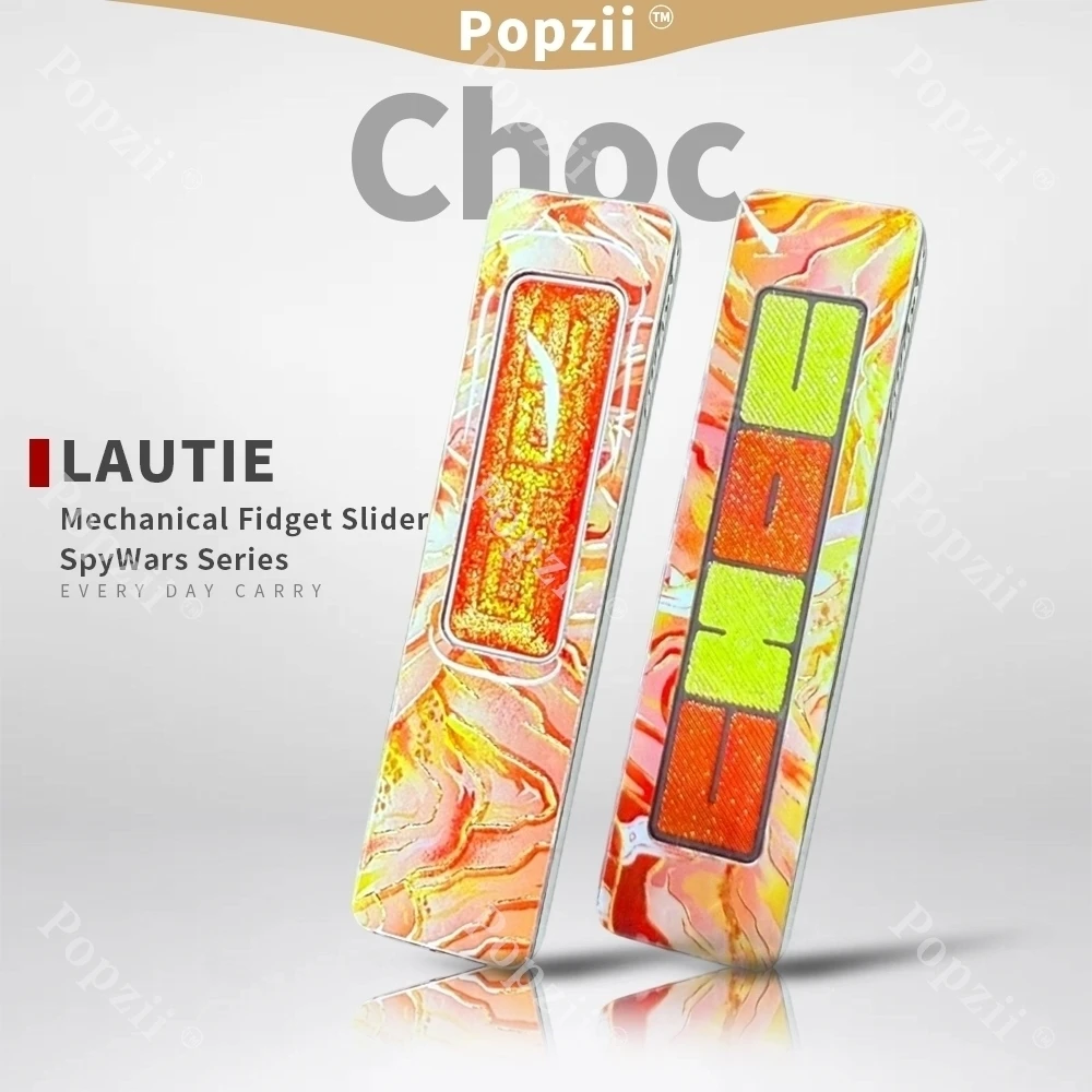 LAUTIE Choc Titanium alloy Processing Stickers Mechanical Slider Desk Toys Fidget Slider Stress Relief Toys Anxiety Toys