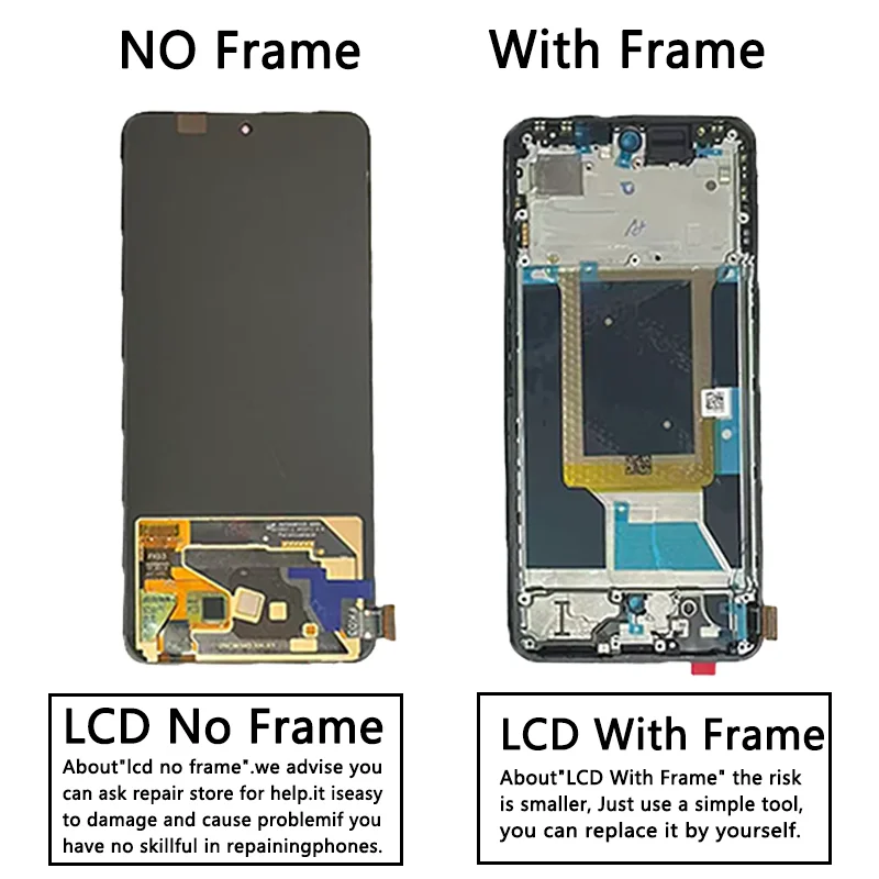 6.67'' AMOLED Wyświetlacz LCD z ekranem dotykowym i digitizerem do Realme 14 5G RMX5070, z ramką — zdjęcie produktu 3