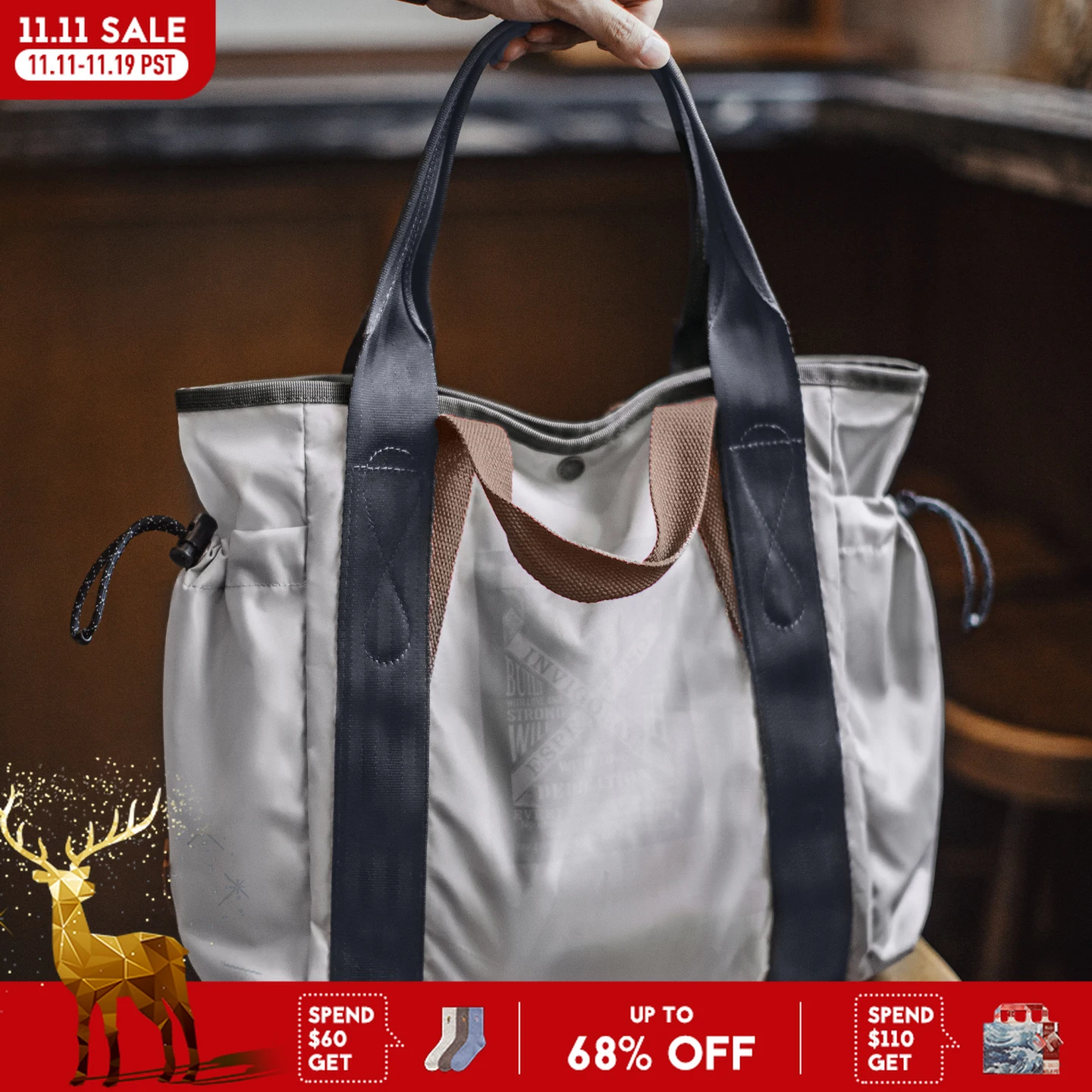 

Maden Vintage Large Capacity Waterproof Tote Bag Men's Shoulder Bags Commuter Laptop Bag Versatile Handbag for Travel Outdoor