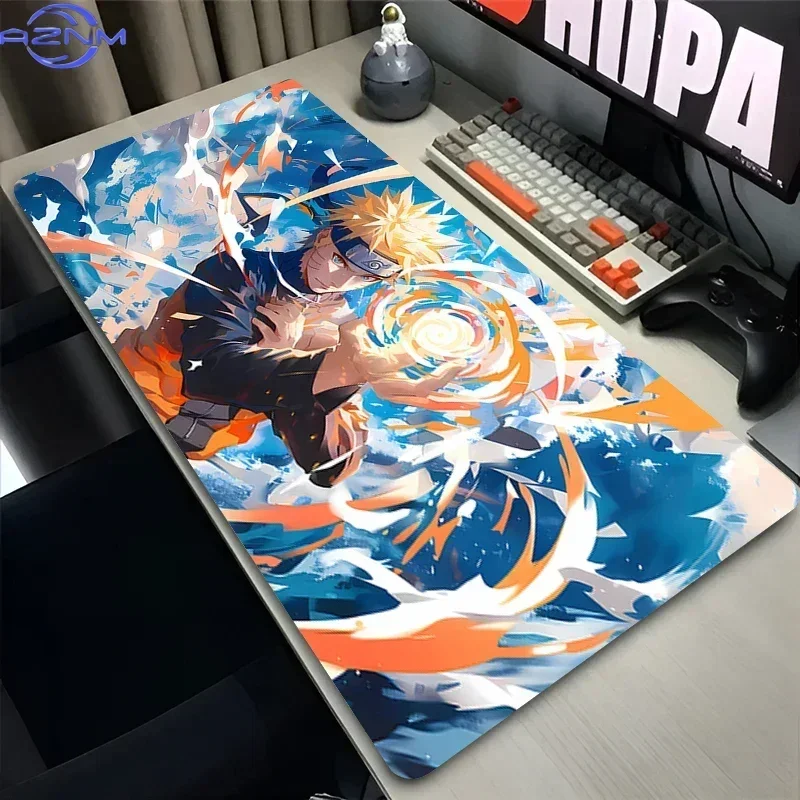 Anime Naruto Uzumaki Rasengan Mouse Pad, Rubber Non Slip Gaming Desk Mat, Dynamic Blue & Orange Energy Effect Anime Art Mouse Pa