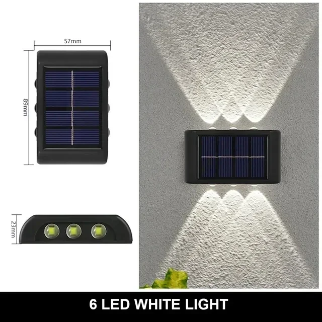 Buitenwandlamp op zonne-energie, 12 LED's, waterdicht tuinlicht, binnenplaatsbalustrade, decoratieve sfeerlamp, lichtgevende zonnelamp naar beneden - afbeelding 1