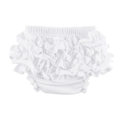 Toddler Girls Ruffle Diaper Covers Cute Cotton Baby Girl Shorts Solid Color Baby Girl Bloomers