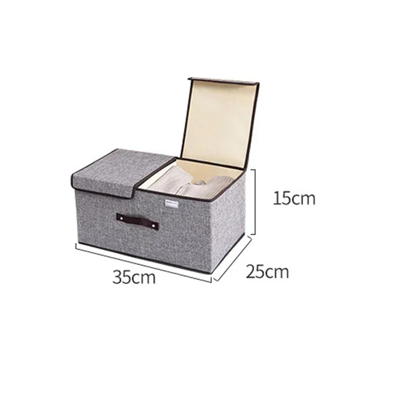 1 Pc Grey Storage Box Lightweight Versatile Organizer With Cover Clothes Container For Wardrobe